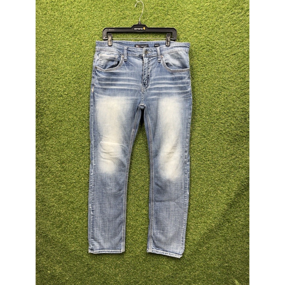 BKE Jeans Mens 36x32 Jake Straight Leg Light Wash Buckle Stretch Modern Y2K Work